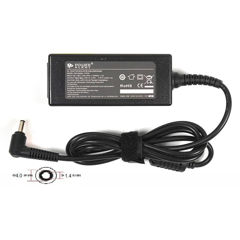 Блок живлення PowerPlant для ноутбука Asus 220V, 19V 33W 1.75A, 4.0х1.35мм (AS33F4014)