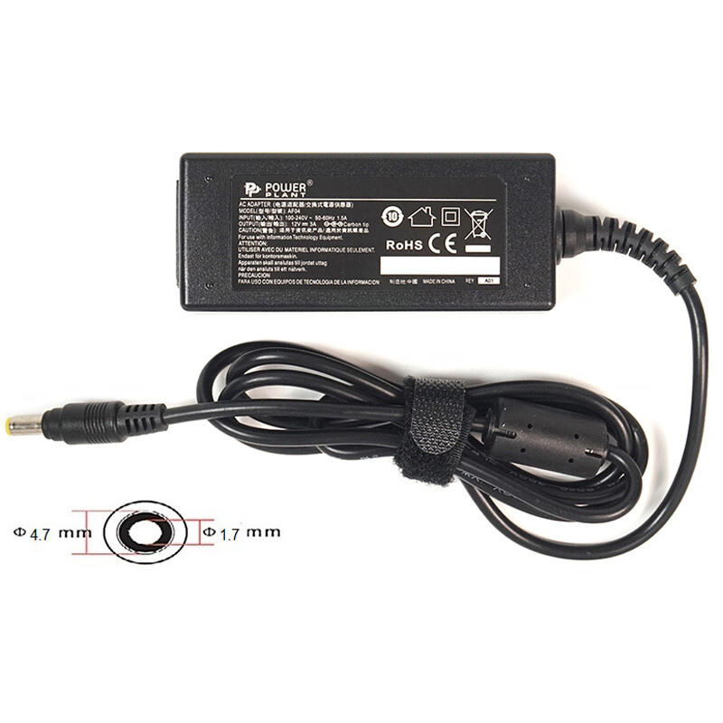 Блок живлення PowerPlant для ноутбука Asus 220V, 12V 36W 3A, 4.7х1.7мм (AS36A4717)