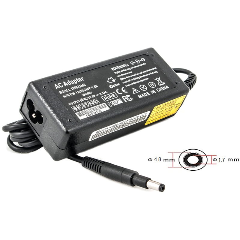 Блок живлення PowerPlant для ноутбука HP 220V, 19.5V 65W 3.33A, 4.8х1.7мм (HP65G4817)