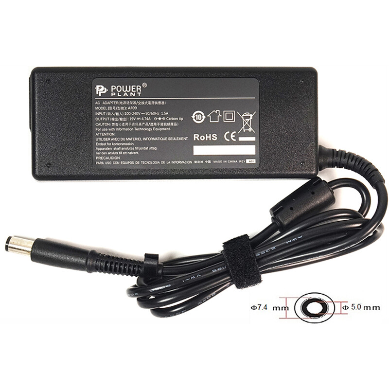 Блок живлення PowerPlant для ноутбука HP 220V, 19V 90W 4.74A, 7.4х5.0мм (HP90F7450)