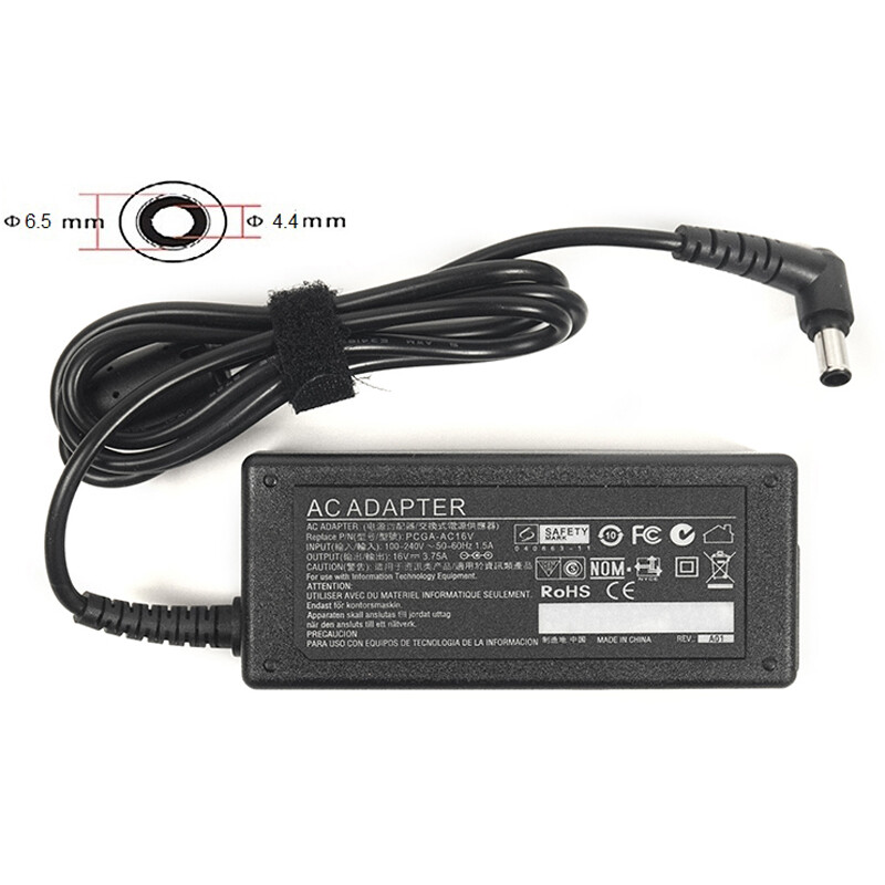 Блок живлення PowerPlant для ноутбука Sony 220V, 16V 60W 3.75A, 6.5х4.4мм (SO60D6544)