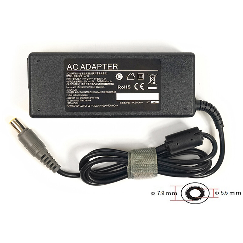 Блок живлення PowerPlant для ноутбука IBM/Lenovo 220V, 20V 90W 4.5A, 7.9х5.5мм (IB90H7955)