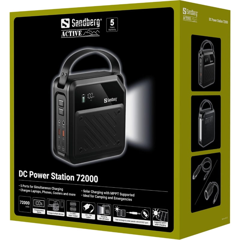 Універсальна мобільна батарея Sandberg DC Power Station 72000mAh Black (421-22)