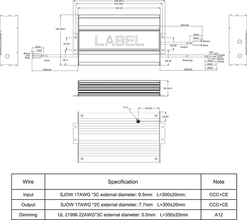 Блок питания Moso X6H-800M268A12, DC 800W, DIM 1-10V
