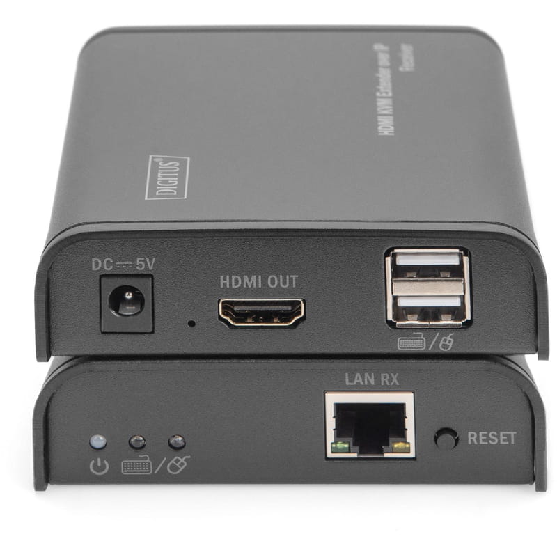 Подовжувач HDMI сигналу Digitus HDMI KVM по IP, 1080P/60hz, до 120м, через CAT5E/6 (DS-55202)