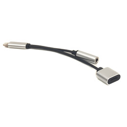 Адаптер PowerPlant Lightning-Audio 3.5 мм-Lightning, 0.1м Silver (CA910410)