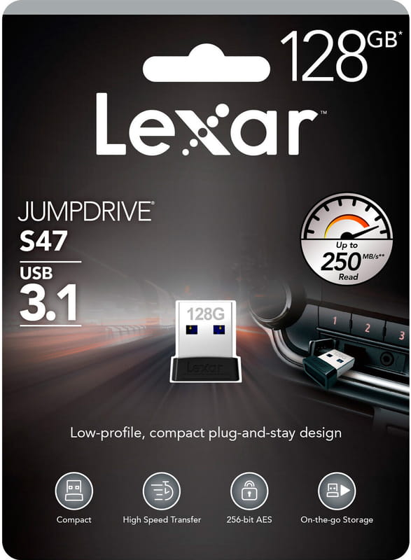 Флеш-накопичувач USB3.1 128GB Lexar Jump Drive S47 Black (LJDS47-128ABBK)
