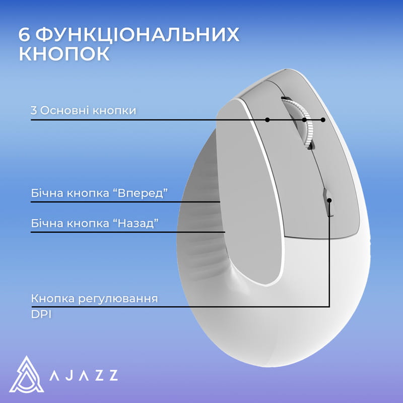 Мышь беспроводная Ajazz i-300 White (i300-W)