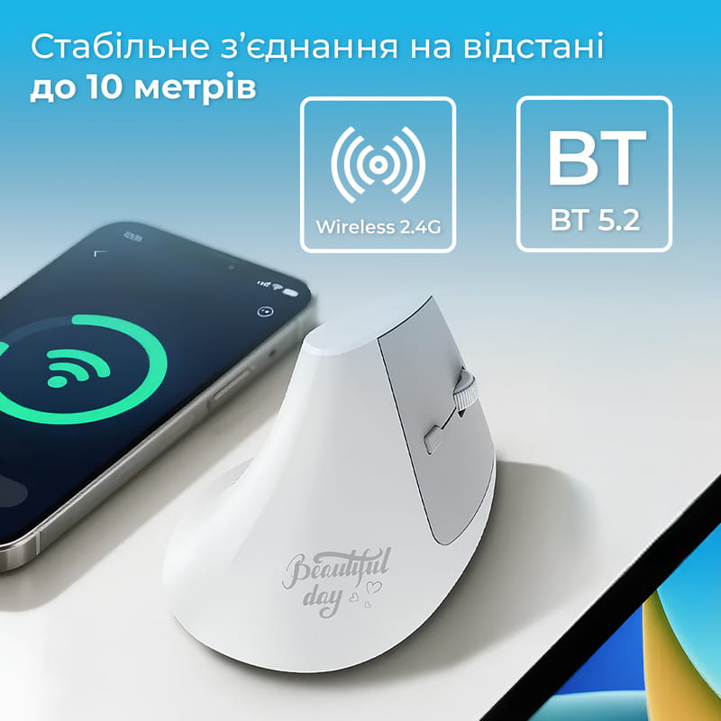 Мышь беспроводная Ajazz i-300 White (i300-W)