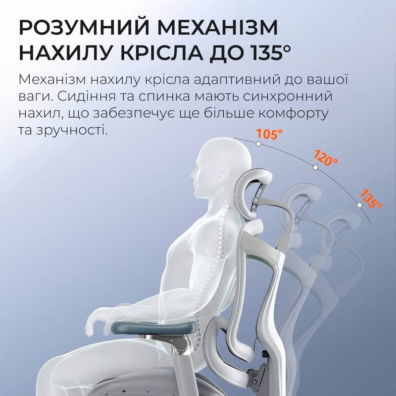 Крісло офісне Sihoo Doro C300 Pro Mesh White with footrest (Doro-C300-Pro-M102-JT)