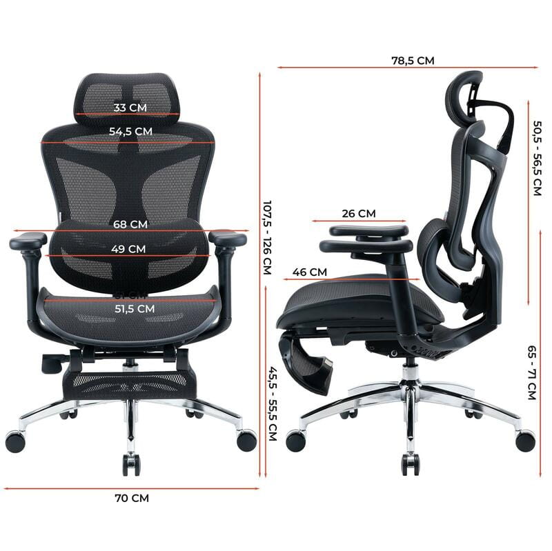 Крісло офісне Sihoo Doro C300L Mesh Black with footrest (Doro-C300L-A3-101-JT)