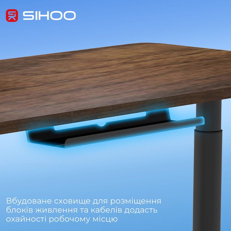 Компьютерный стол Sihoo D05 Walnut/Black (D05-104/D05-107)