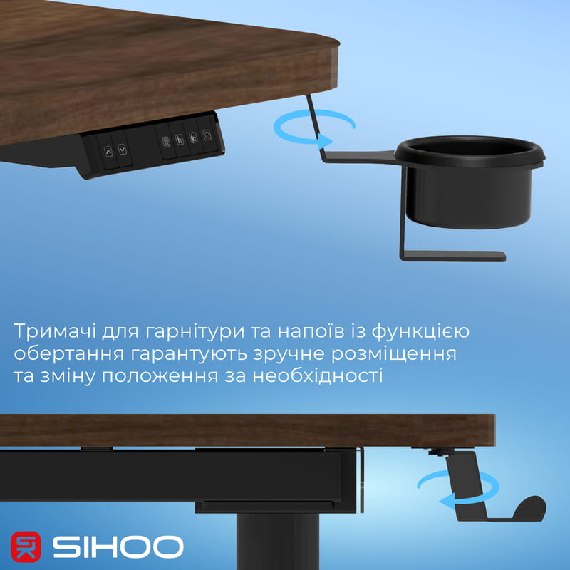 Компьютерный стол Sihoo D05 Walnut/Black (D05-104/D05-107)