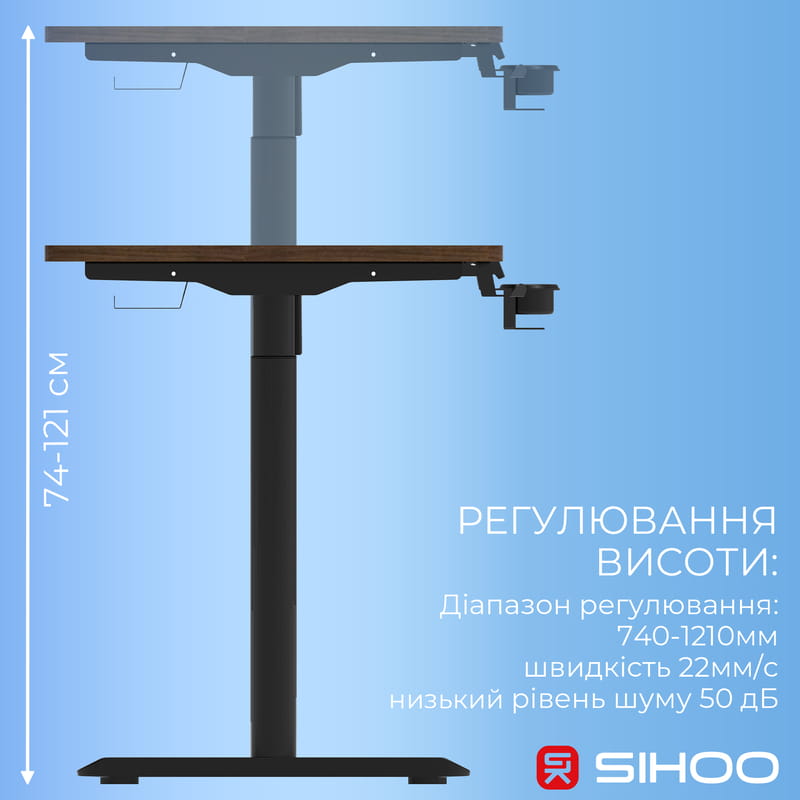 Компьютерный стол Sihoo D05 Walnut/Black (D05-104/D05-107)