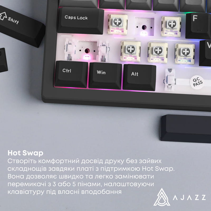 Клавиатура Ajazz AK650 Day Dream Switch Gradient Black USB-C (AK650-DD-BG)