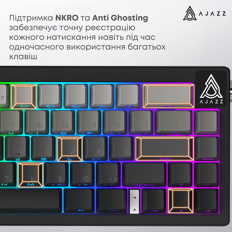 Клавиатура Ajazz AK650 Day Dream Switch Gradient Black USB-C (AK650-DD-BG)