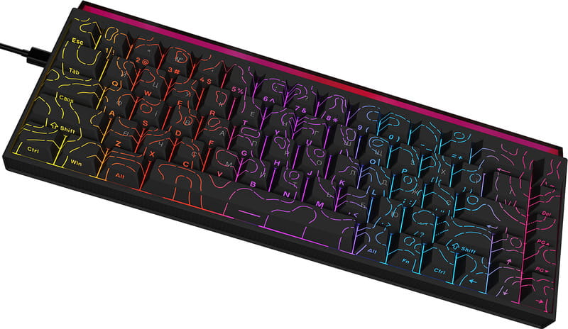 Клавіатура Ajazz NK68 Red Switch Black USB-C (NK68-R-S-B)