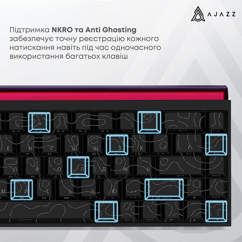 Клавіатура Ajazz NK68 Red Switch Black USB-C (NK68-R-S-B)