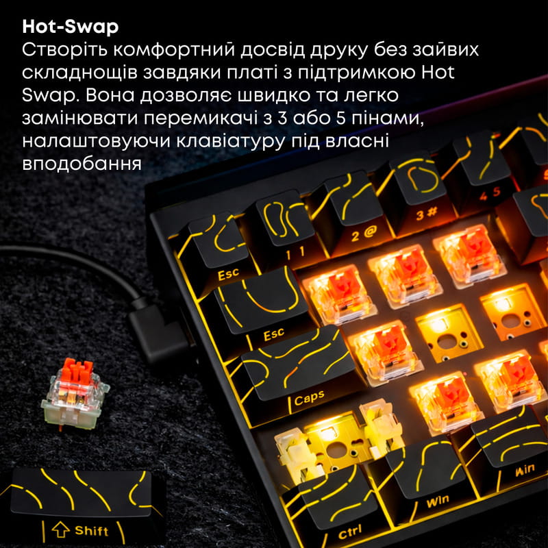 Клавіатура Ajazz NK68 Red Switch Black USB-C (NK68-R-S-B)