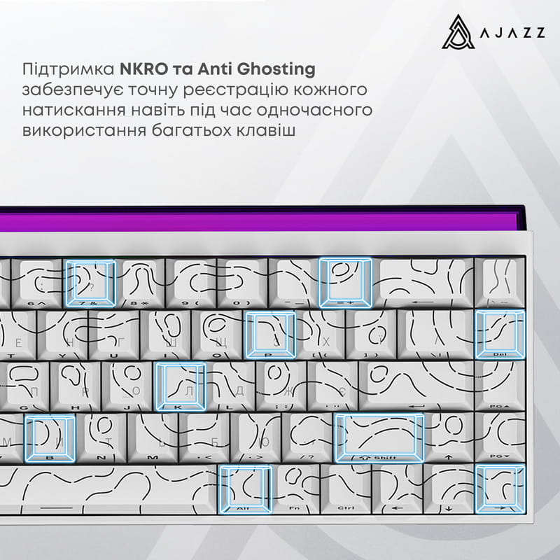 Клавиатура Ajazz NK68 Red Switch White USB-C (NK68-R-S-W)