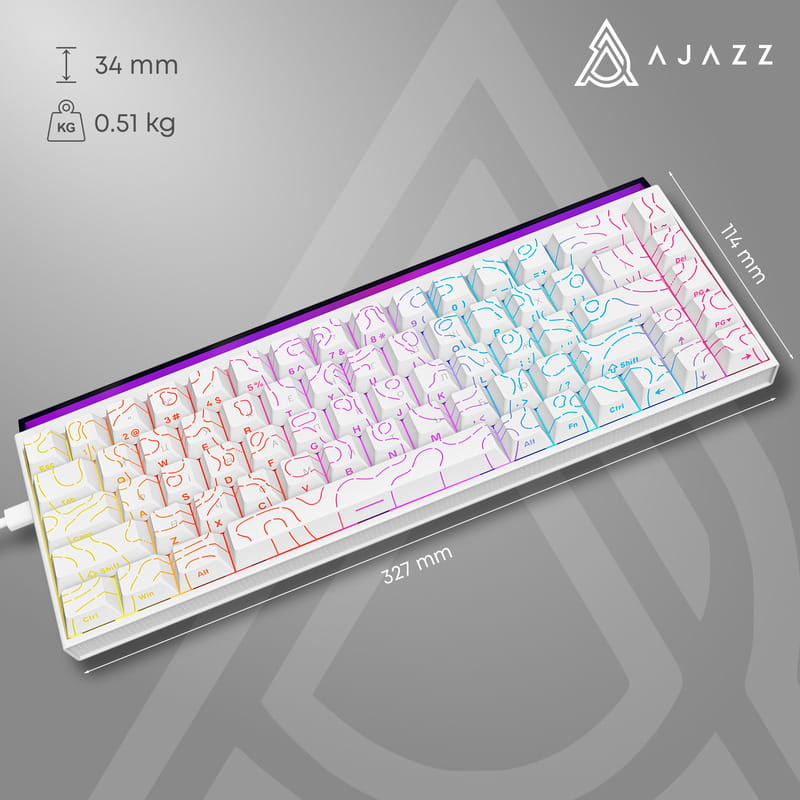 Клавиатура Ajazz NK68 Red Switch White USB-C (NK68-R-S-W)