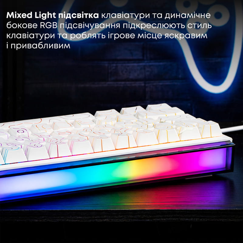 Клавиатура Ajazz NK68 Red Switch White USB-C (NK68-R-S-W)