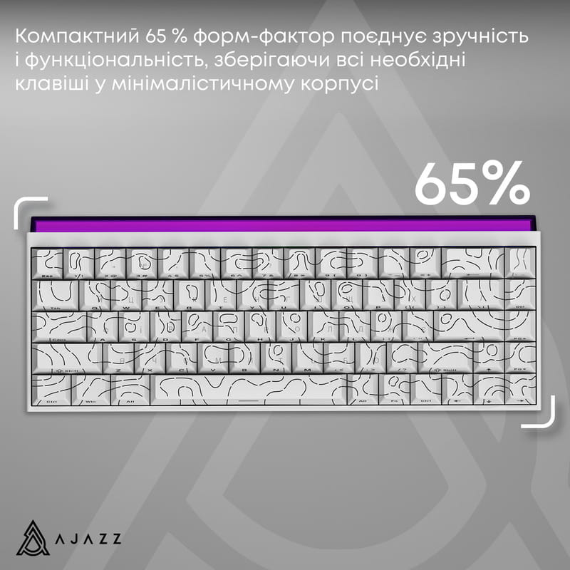 Клавиатура Ajazz NK68 Red Switch White USB-C (NK68-R-S-W)
