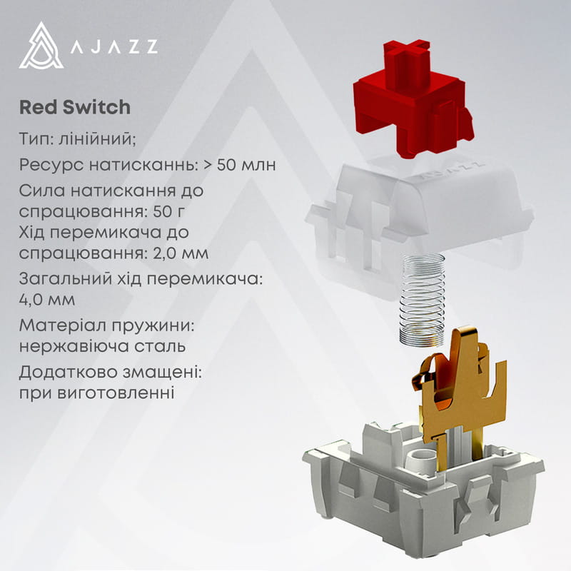 Клавиатура Ajazz NK68 Red Switch White USB-C (NK68-R-S-W)