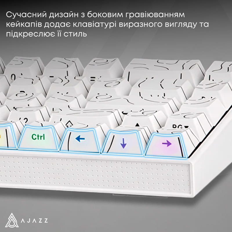 Клавиатура Ajazz NK68 Red Switch White USB-C (NK68-R-S-W)