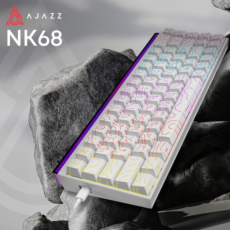 Клавиатура Ajazz NK68 Red Switch White USB-C (NK68-R-S-W)