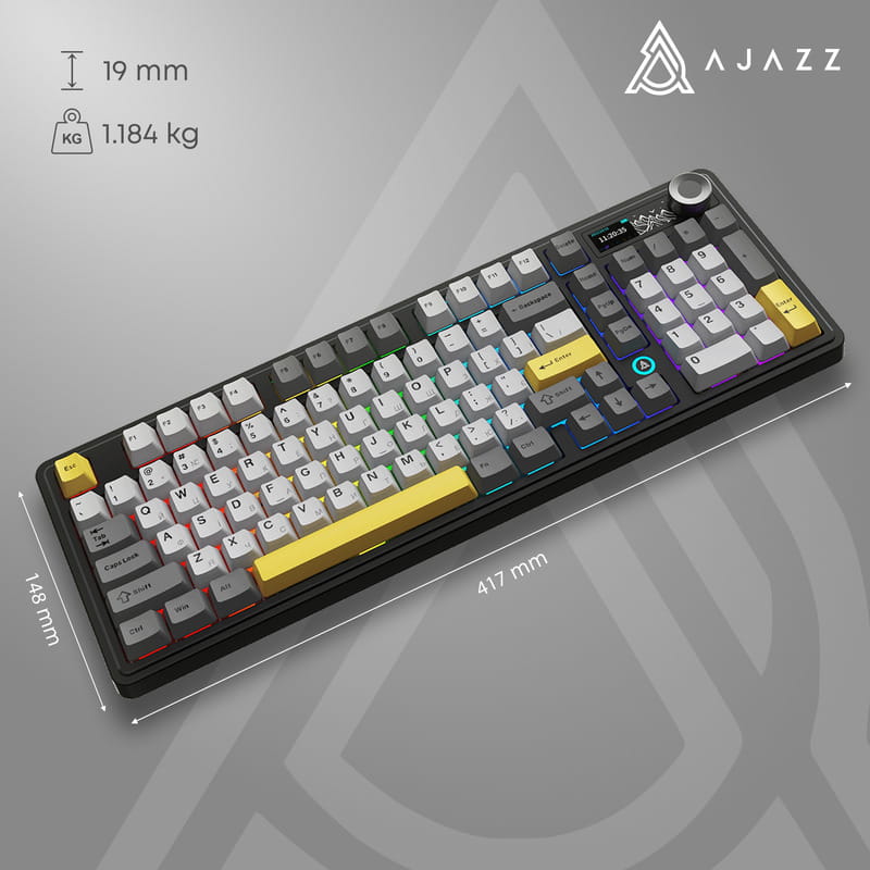 Клавіатура бездротова Ajazz AK980 V2 Gift Switch V2 Black (AK980-V2-G-BGY)