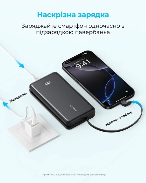 Универсальная мобильная батарея Anker Zolo 20000mAh 22.5W Black (A110EH11)