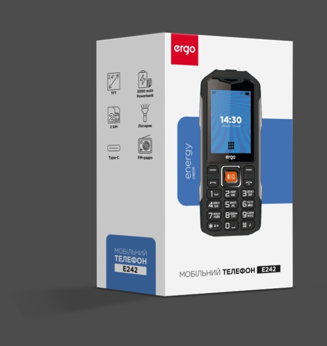 Мобiльний телефон Ergo E242 Dual Sim Black
