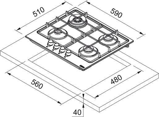Варочная поверхность Franke Smart FHSM 604 4G ON E (106.0670.100)
