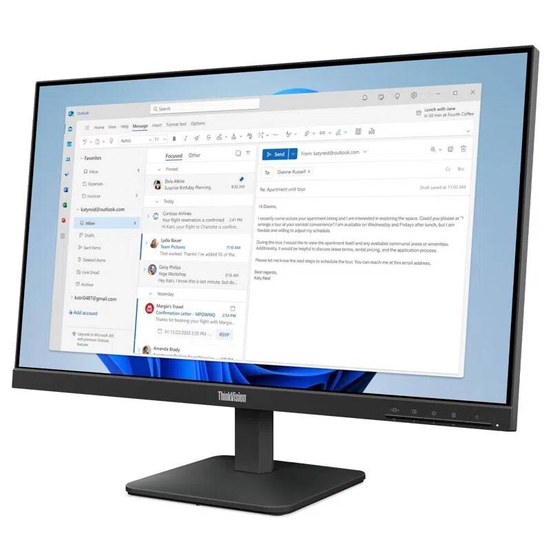 Монiтор Lenovo 23.8" ThinkVision S24-4e (64B5KAT1UA) IPS Black 100Hz