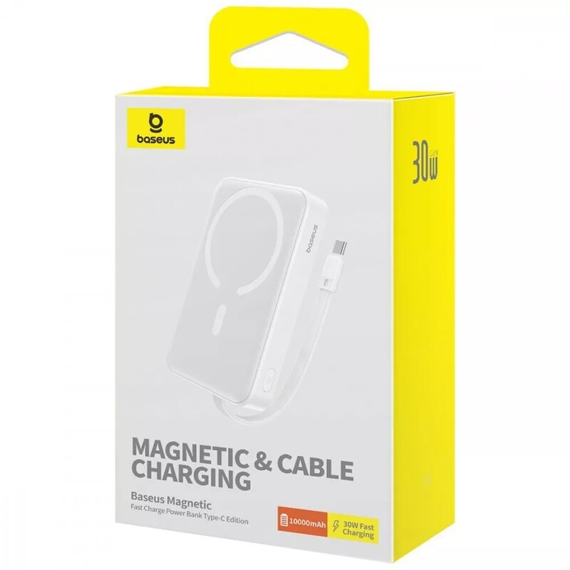 Універсальна мобільна батарея Baseus Magnetic Mini 10000mAh, 30W White (P1002210B223-00)