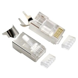 Коннектор RJ 45 Cablexpert (LC-PTF7-01/100) 8P8C, Cat.7, FTP, з наскрізними отворами, позолочені контакти (100 шт/уп)