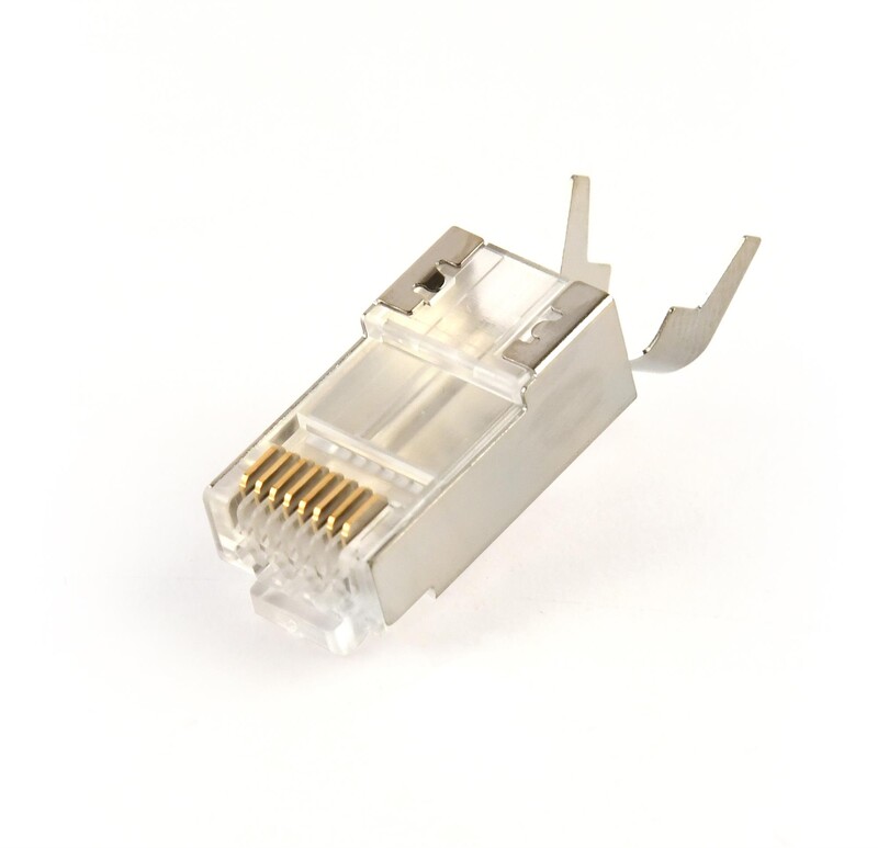Коннектор RJ 45 Cablexpert (LC-PTF7-01/100) 8P8C, Cat.7, FTP, з наскрізними отворами, позолочені контакти (100 шт/уп)