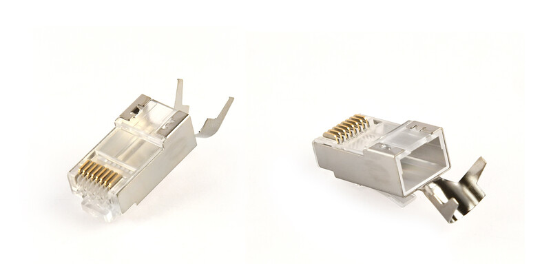 Коннектор RJ 45 Cablexpert (LC-PTF7-01/50) 8P8C, Cat.7, FTP, з наскрізними отворами, позолочені контакти (50 шт/уп)