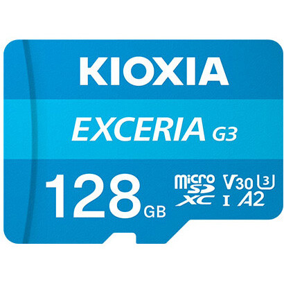 Карта памяти MicroSDXC 128GB UHS-1 U3 Class 10 Kioxia Exceria G3 V30 + SD-адаптер (LMEX3L128GG2)