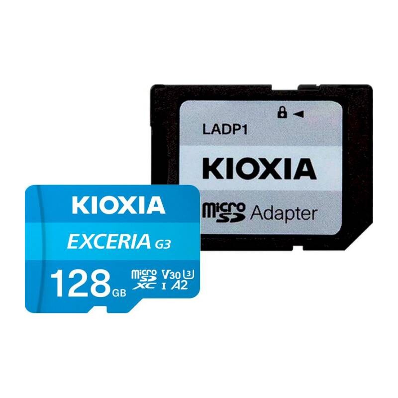 Карта памяти MicroSDXC 128GB UHS-1 U3 Class 10 Kioxia Exceria G3 V30 + SD-адаптер (LMEX3L128GG2)