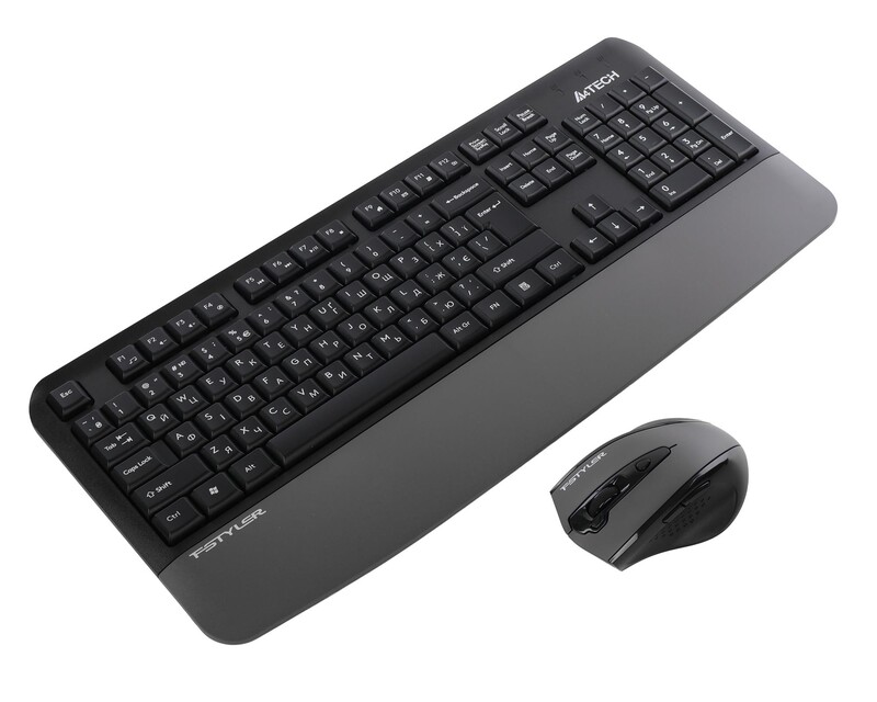 Комплект (клавіатура, миша) бездротовий A4Tech Fstyler FG2500S Plus Grey