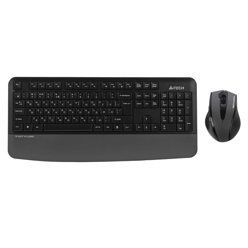 Комплект (клавіатура, миша) бездротовий A4Tech Fstyler FG2500S Plus Grey