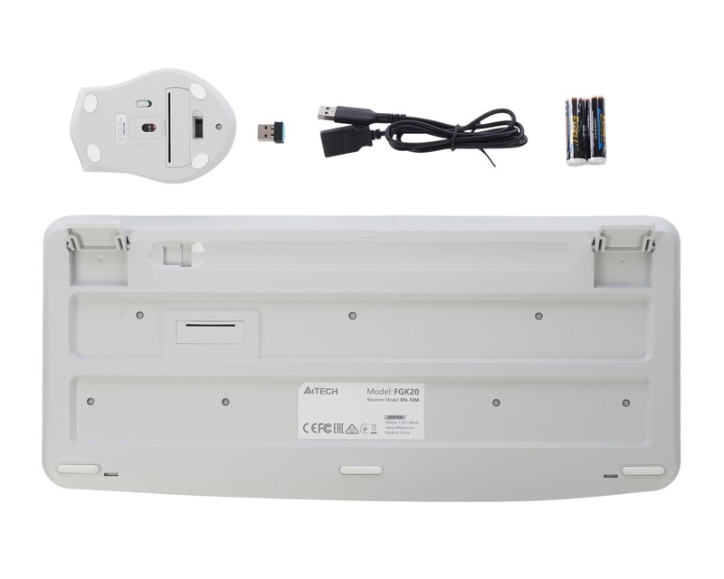 Комплект (клавиатура, мышь) беспроводной A4Tech Fstyler FG2500S Plus White