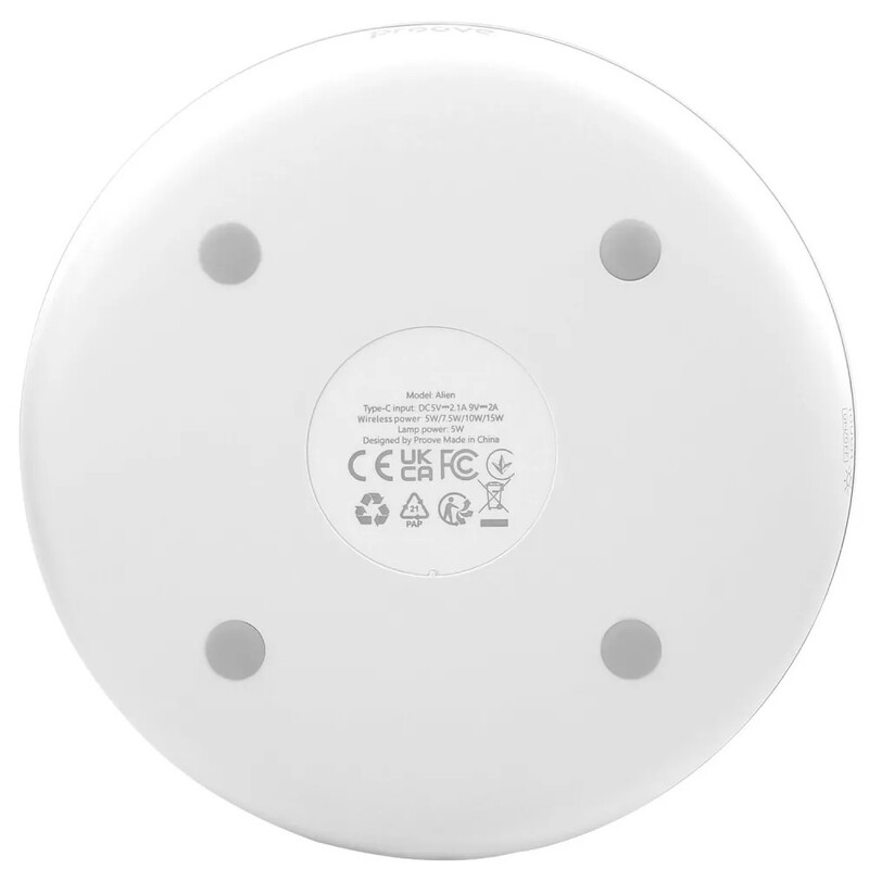Нічник із бездротовою зарядкою Proove Alien White (PLAR05002001)