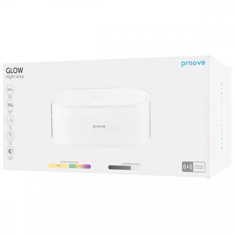 Нічник із бездротовою зарядкою Proove Glow White (PLPG00102002)
