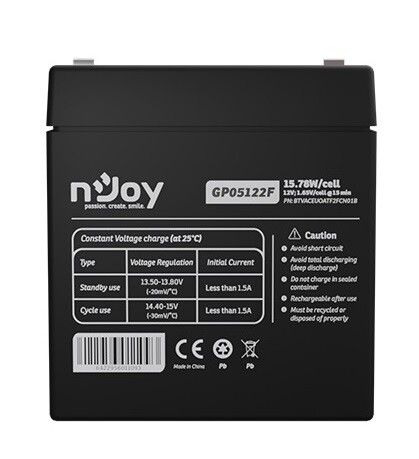 Аккумуляторная батарея Njoy GP05122F 12V 5AH (BTVACEUOBTO2FCW01B) AGM