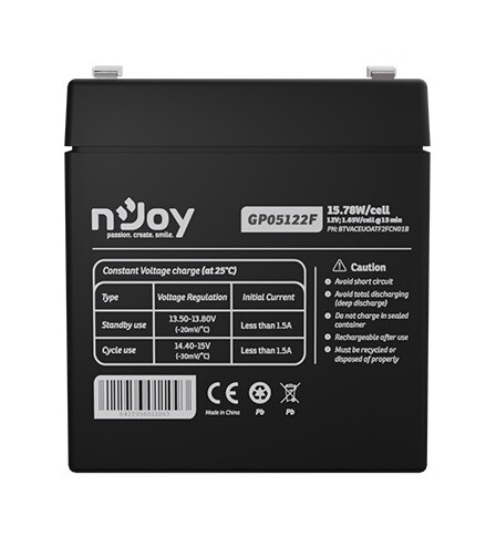 Аккумуляторная батарея Njoy GP05122F 12V 5AH (BTVACEUOBTO2FCW01B) AGM