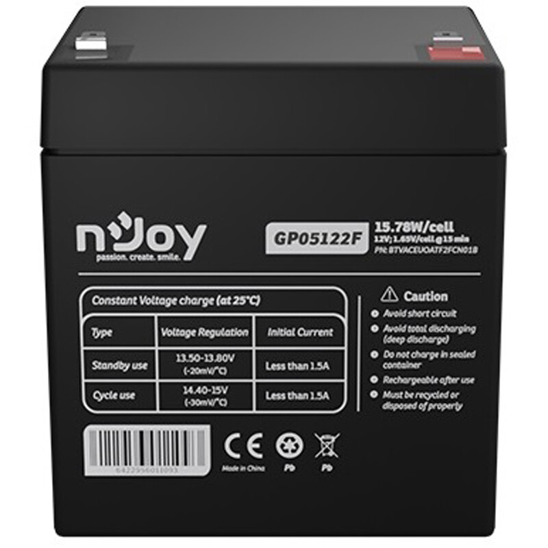 Аккумуляторная батарея Njoy GP05122F 12V 5AH (BTVACEUOBTO2FCW01B) AGM