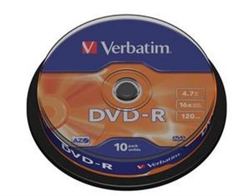 Диски DVD-R Verbatim (43523) 4.7GB 16x Cake, 10шт